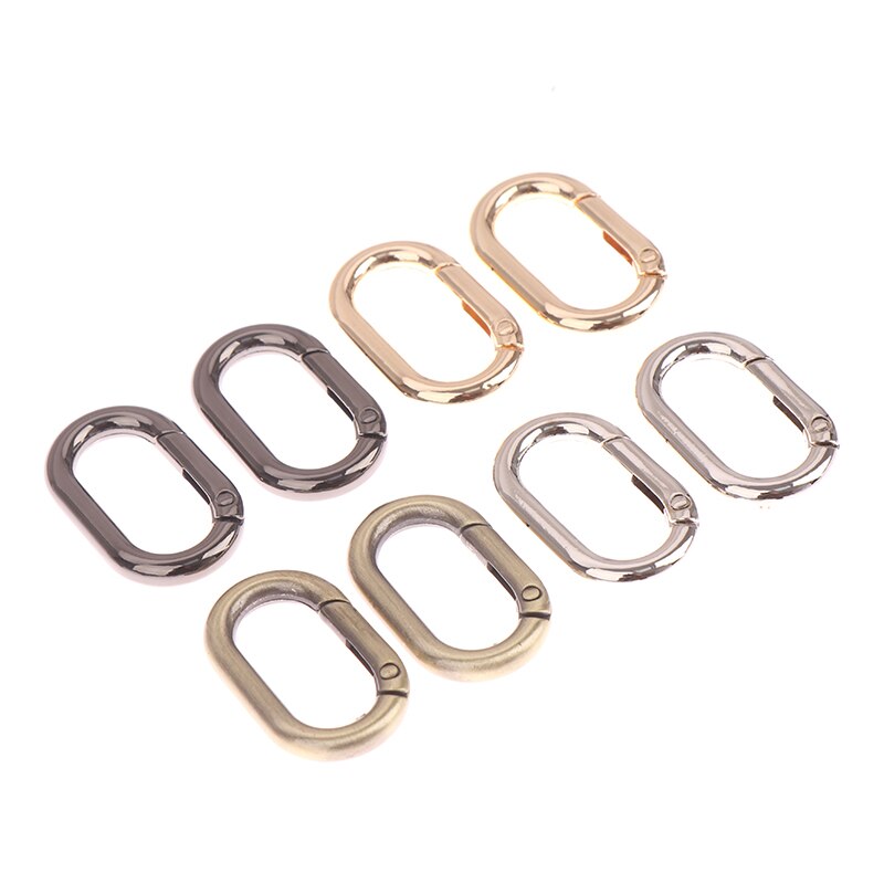 4 stücke Überzogene Tor Frühling Ring Schlüssel Runde drücken-Oval-Ring Schnallen Clips Karabiner Geldbörsen Handtaschen Oval drücken-Abzug schnappen Haken Ring