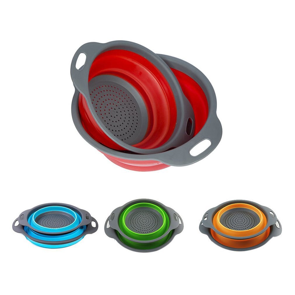 Square Foldable Drain Basket Plastic Fruit Basket Filter Basket Multi-function Washing Dish Telescopic Basket