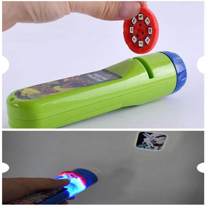 Balleenshiny 1Pc Cartoon Dieren Led Projectie Zaklamp Interactieve Speelgoed Projector Mini Theater Sprookje Kinderen Speelgoed