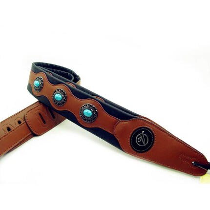 YUEKO Blauwe Diamant Gitaar Band Zacht Leer Akoestische Elektrische Basgitaar Band Breedte 6.5 cm Gitaar Accessoires: 02