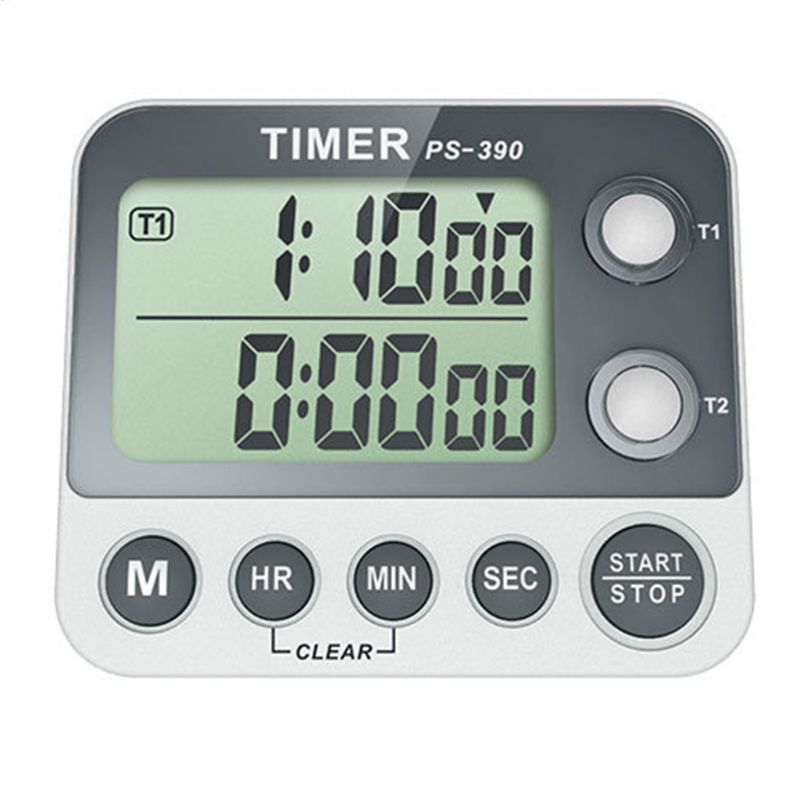 2 Channel Timer Stopwatch Kitchen Cooking Countdown Timer Alarm Clock Reminder 0.01s
