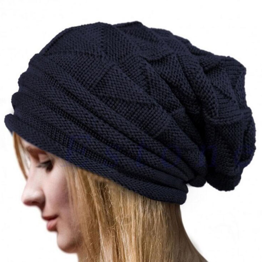 Gorro de malha chapéu redondo dobras ao ar livre tampas para o inverno feminino chapéu de malha gorro quente chapéus boné de lã hip hop capa de cabeça macia: 1