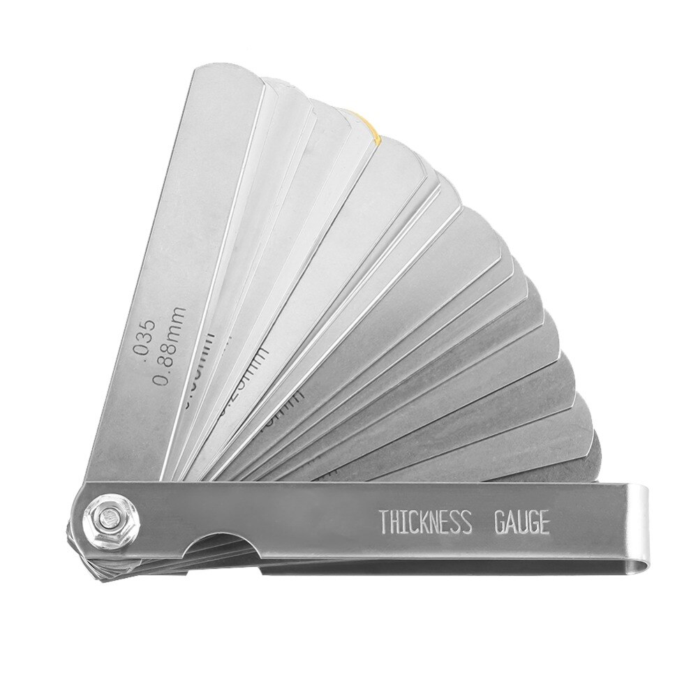 32 Blades Feeler Gauge Stainless Steel Metric Imperial 0.04-0.88mm Thickness Gage For Measurement Tool