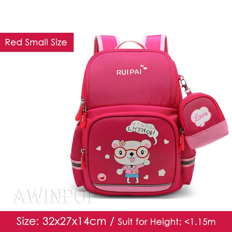 Cartoon Dinosaur School Backpacks Large Capacity School Bags for Boys Girl Primary School Student Book Bag Kids Mochila Infantil: Red-small size