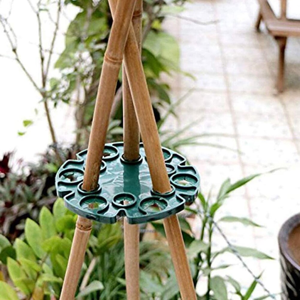 2 Stuks Bamboe Riet Houder Bamboe Wigwam Houder Plant Ondersteuning Riet Connector Grips Pentagon Voor Tuin Klimmen Planten Runner Peas