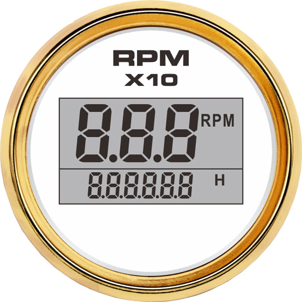 8 färg 52mm digital varvräknare för utombordare motorcykel marin bil lastbil båt varvräknare timmätare vattentät 0-9990 rpm