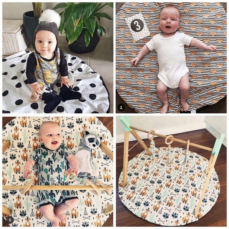 3Pcs Holz Ring Baby Beißring Aktivität Spielen Gym Perlen Tier Anhänger Rasseln Baby Spielzeug Schutz Sensorischen Spielzeug