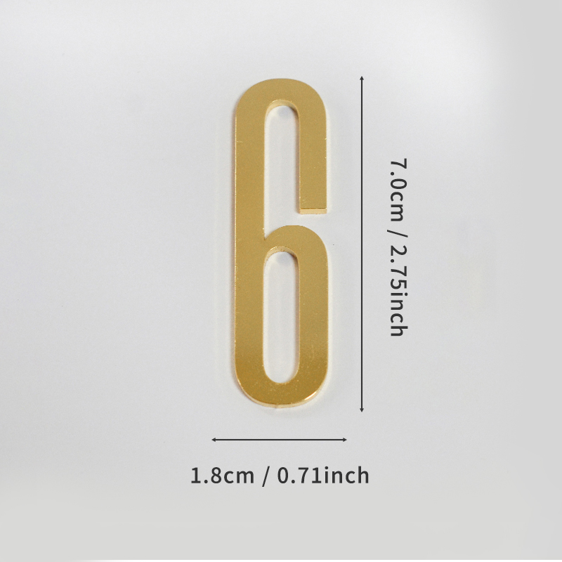 Gouden deurnummer met magneten 7 cm metalen huisnummer appartement deurnummer voor buiten hotel thuis brievenbuslabel: Wijn Rood