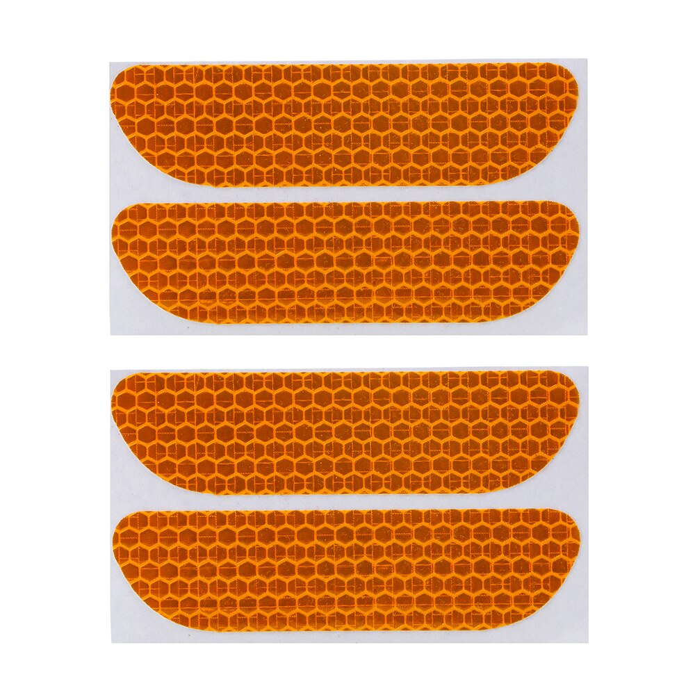 Yosolo 4 stuks/set reflecterende stickers voor auto's waarschuwingstape reflecterende strips autodeur wiel wenkbrauw sticker sticker veiligheidsmarkering: Oranje