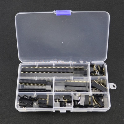 120Pcs 2.54mm Rechte Enkele Rij PCB Board Vrouwelijke Pin Header Socket Connector Strip Assortiment Kit voor Arduino Prototype shield