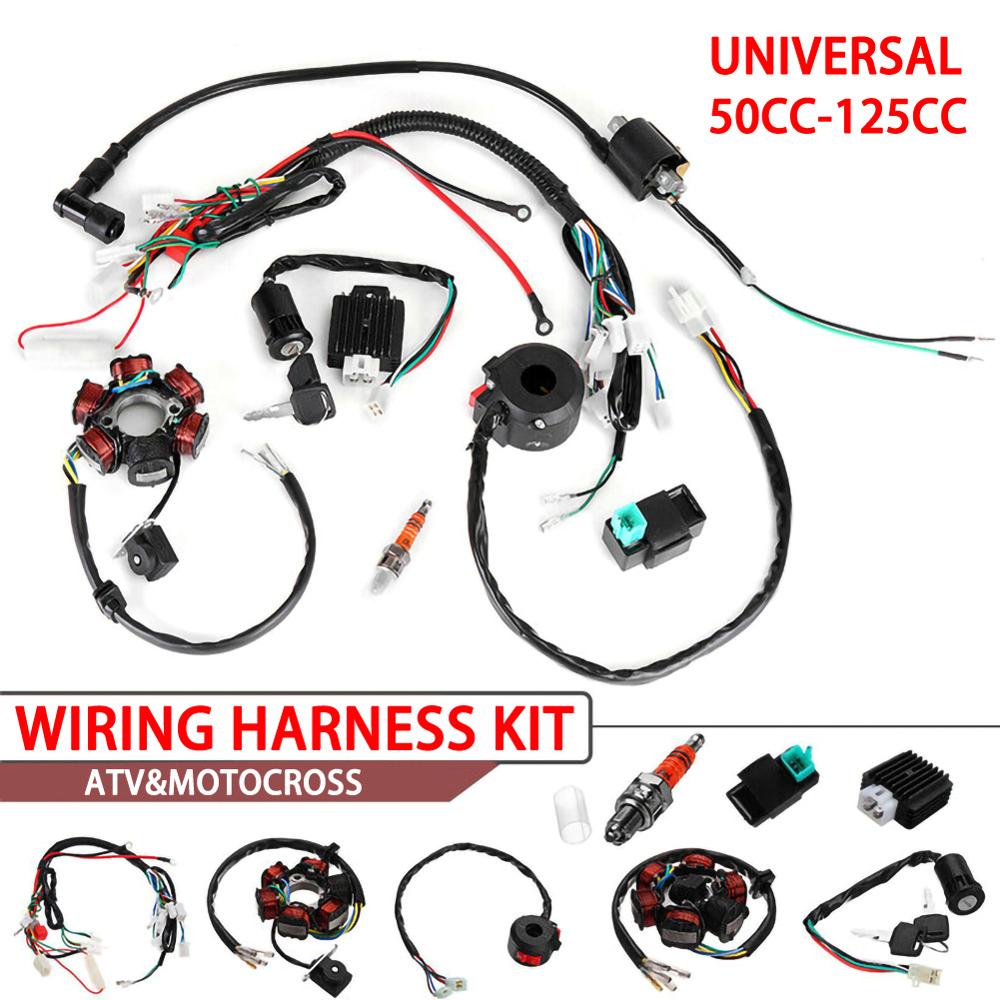 Dirt Bike Atv Quad Kabelboom Voor 50cc 70cc 90cc 110cc 125cc Start Elektrische Assemblage Bedrading