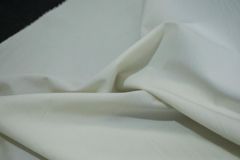 Tela de popelina de algodón blanco marfil, camisa microelástica, tela de , 120x50cm por pieza