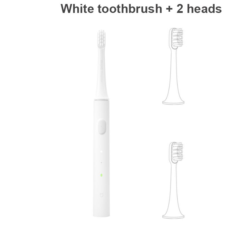 Original Xiaomi Mijia T100 Mi Smart Electric Toothbrush 46g 2 Speed Xiaomi Sonic Toothbrush Whitening Oral Care Zone Reminder: white with 2 heads