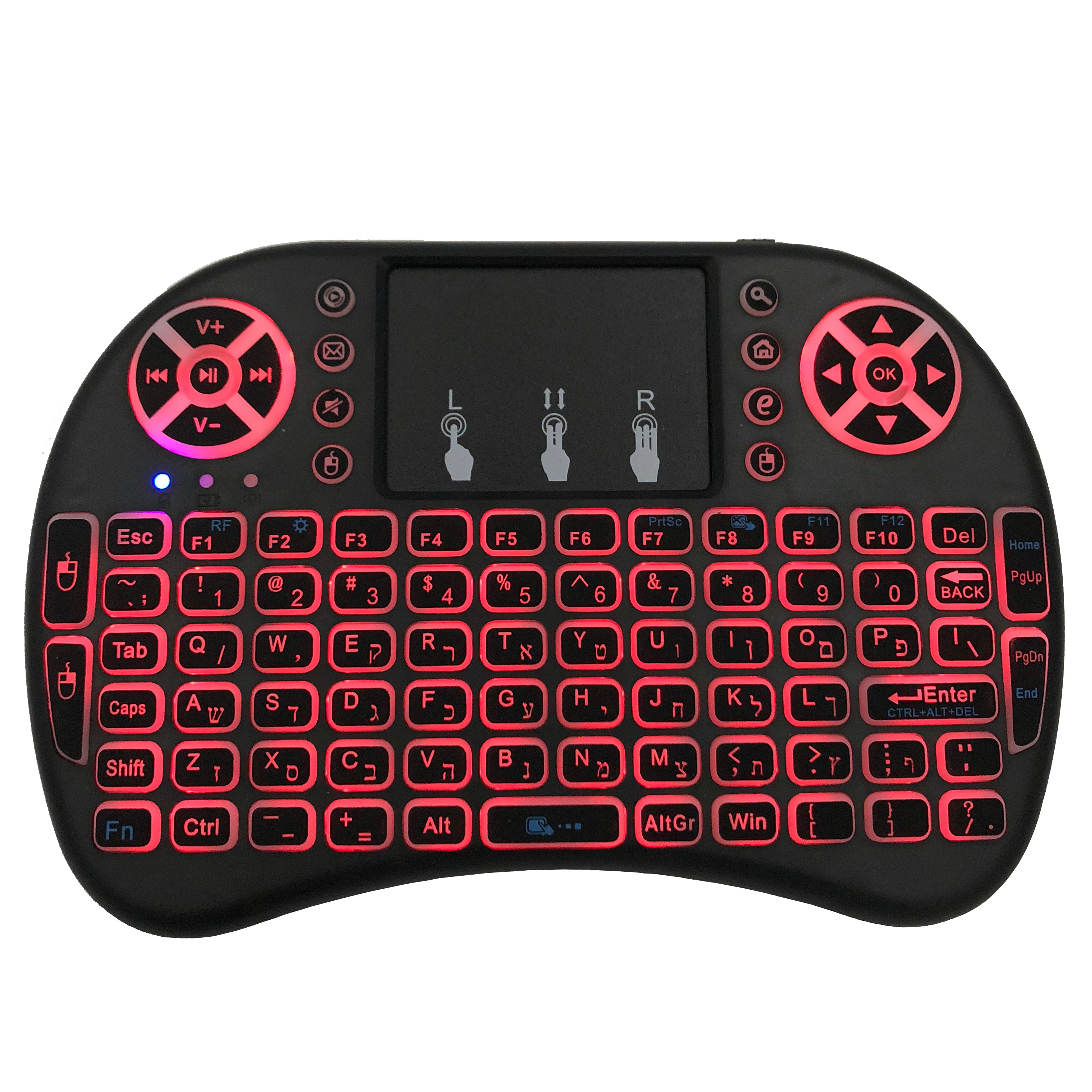 Hebrew Mini i8 Wireless Keyboard 2.4GHz Hebrew english Air Mouse Remote Control Touchpad For Android TV Box Notebook Tablet Pc