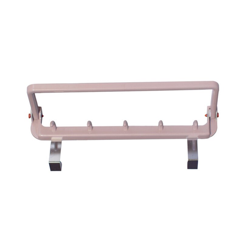 Colgador de trapo de cocina plegable multifuncional, gancho trasero para puerta de gabinete perforación, soporte para toallas, organizador de almacenamiento de útiles de cocina: Rosa