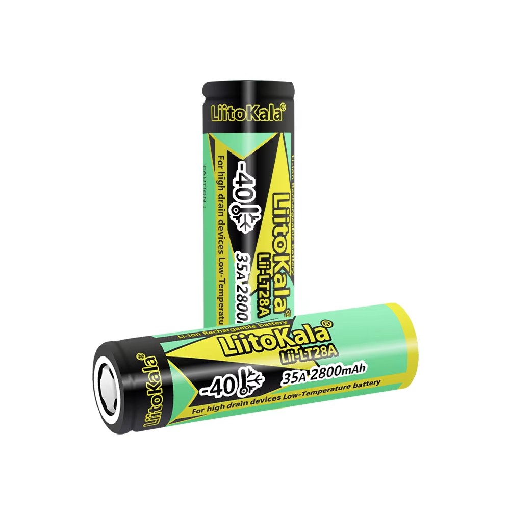 Liitokala li-ion 18650 uppladdningsbart batteri  - lt28a x 2800 , 3.7v med 45a x maxström, perfekt för användning i kallt väder ( (-40 °c)