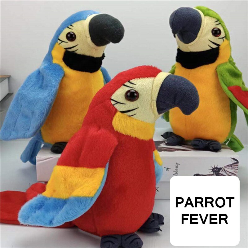 Électrique parlant perroquet en peluche jouet mignon parlant Record répète ce que vous dites enfants jouet enfants d'anniversaire perroquet en peluche