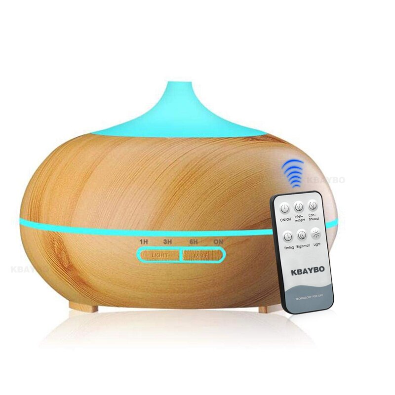 Kbaybo Etherische Olie Aroma Diffuser Ultrasone Luchtbevochtiger Koele Mist Maker Aromatherapie Airconditioning Fogger Voor Thuis 300Ml: light wood / AU