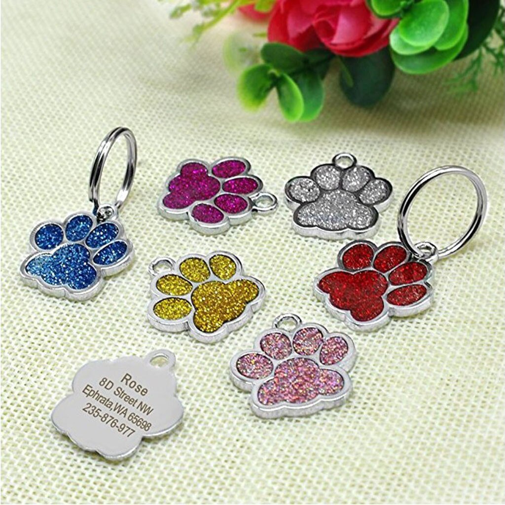 Mini étiquette d'identification patte de chien chat, bijoux pour animaux de compagnie, collier, fournitures pour animaux de compagnie, accessoires diamètre 27mm, sans lettrage,