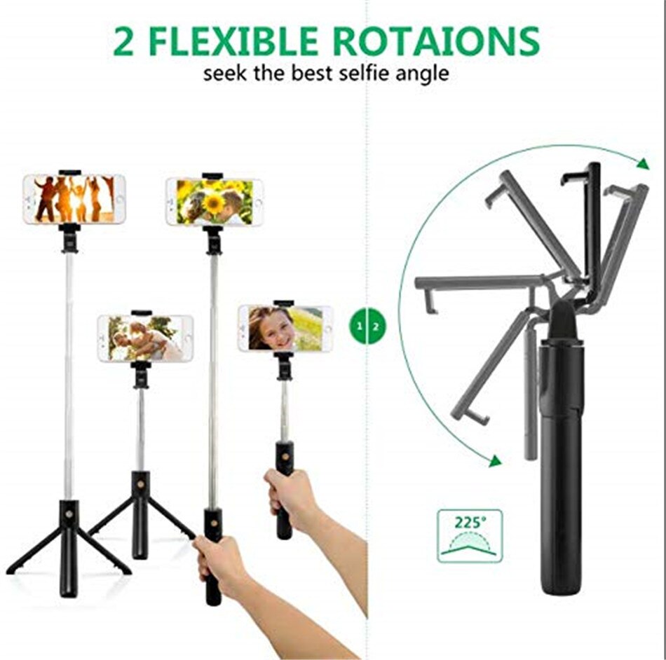 Trípode con Bluetooth para teléfono móvil, palo de Selfie, soporte monopié para iPhone 7, 8 X, XR, XS, XI, Huawei, P30, Xiaomi, Samsung