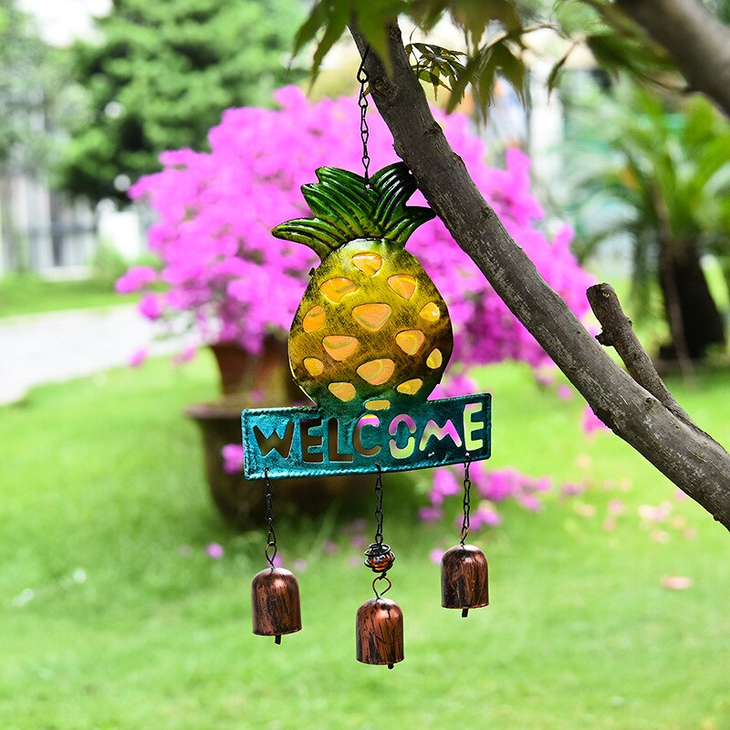 Abacaxi Kawaii Chrines Sino de Vento Ao Ar Livre Decoração Do Jardim Do Metal Pendurado Na Parede Para Sala de estar Da Casa de Café Decoração Do Gramado Do Pátio