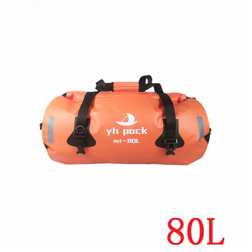 Motorcycle Travel Dry Bag Waterproof duffle Bag 40L/66L/80L /90L/Motorbike Moto Luggage Motorcycle Rear Seat Tail Bag: Orange-80L