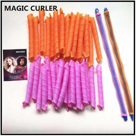 Bricolage 55cm Long bigoudis 40 pièces/ensemble rouleau magique bigoudi magique bigoudis spirale boucles Kit de coiffure
