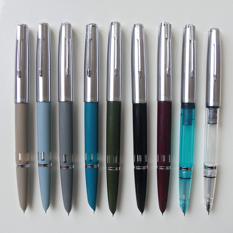 Yong Sheng 601 0.5mm Fine Nib Vacumatic Fountain Pen Metal+ABS Body Silver Cap