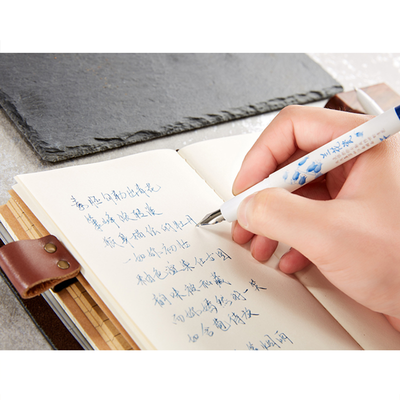 Chinese Style Orchid Porcelain Erasable Fountain Pen With Ink Sac Calligraphy Pens For Writing Office School Supply Stationery