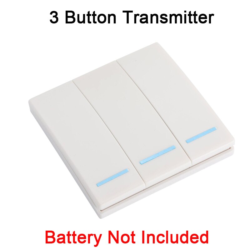 GERMA 433MHz Universal Wireless Remote Control 86 Wall Panel RF Transmitter Receiver 1 2 3 Button For Home Room Light Switch: 3 Button Transmitter