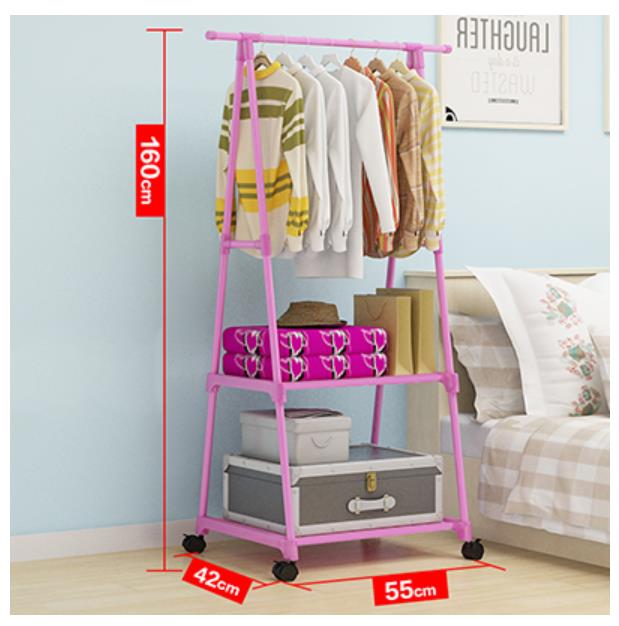 Eenvoudige Driehoek Kapstok Rvs Mobiele Verwijderbare Kleding Opknoping Magazijnstelling Hanger Vloer Stand Kapstok Met Wiel: 3