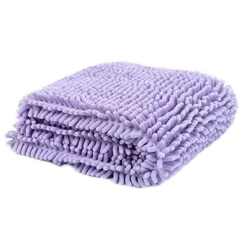 Pet ręcznik do kąpania psa podwójna absorpcja wody koc dla kotów małe średnie duże psy Quick Dry: PURPLE / 35x80