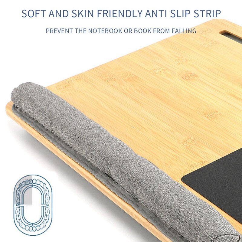 Bamboe Knie Tafel, Dual-Purpose Grote Laptop Tafel, geschikt Voor 17 Inch (Ongeveer 43.2 Cm), Laptop Lade