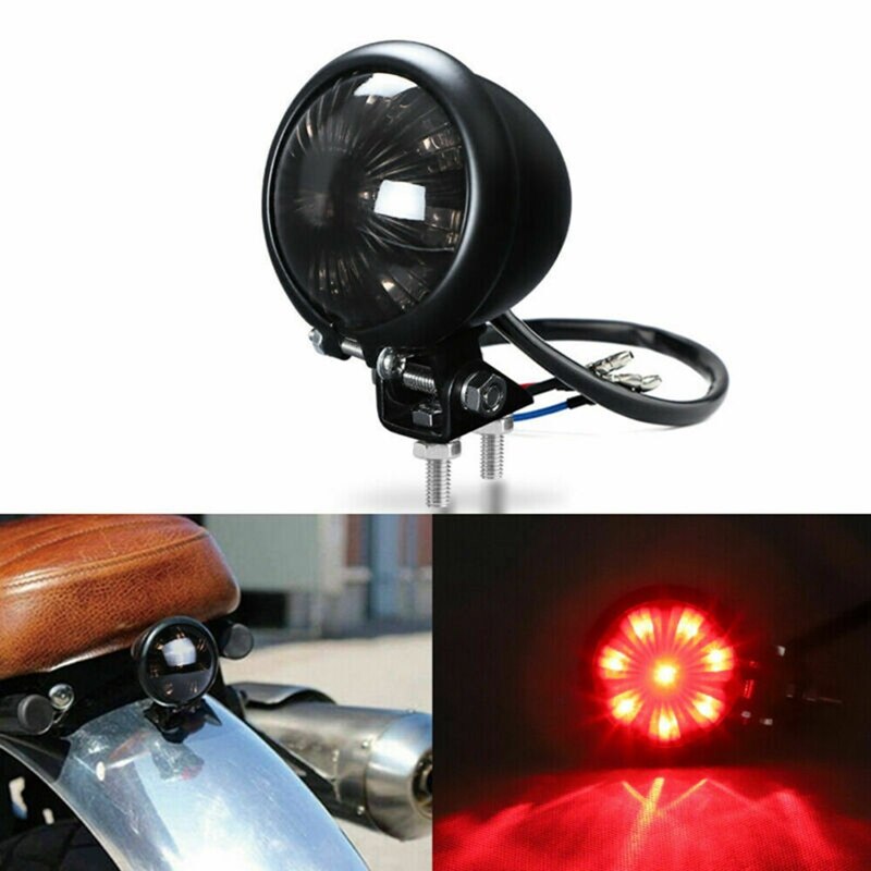 Led Motorcycle Rear Tail Light Metal Rear Brake Light Assemblie Driving Lamp For 12v Motorcycle Retro Modification Accessories