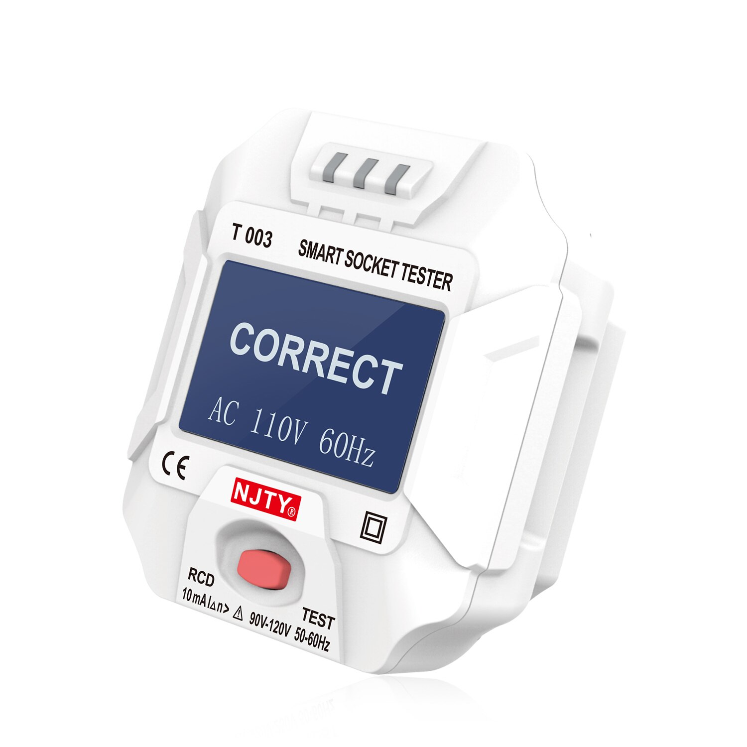 NJTY 90~120V US Plug Socket Outlet Tester Smart Socket Tester Wall Plug Breaker Finder Leakage Test for Home Appliance Testing