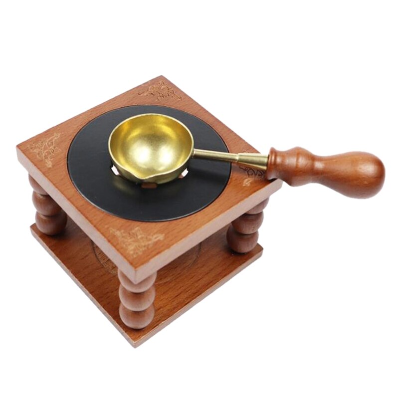 Wax Seal Kits, Zegellak Warmer Met Koperen Verwarming Lepel Voor Wax Afdichting Stempel Maken-Niet Omvat Kaarsen: Default Title