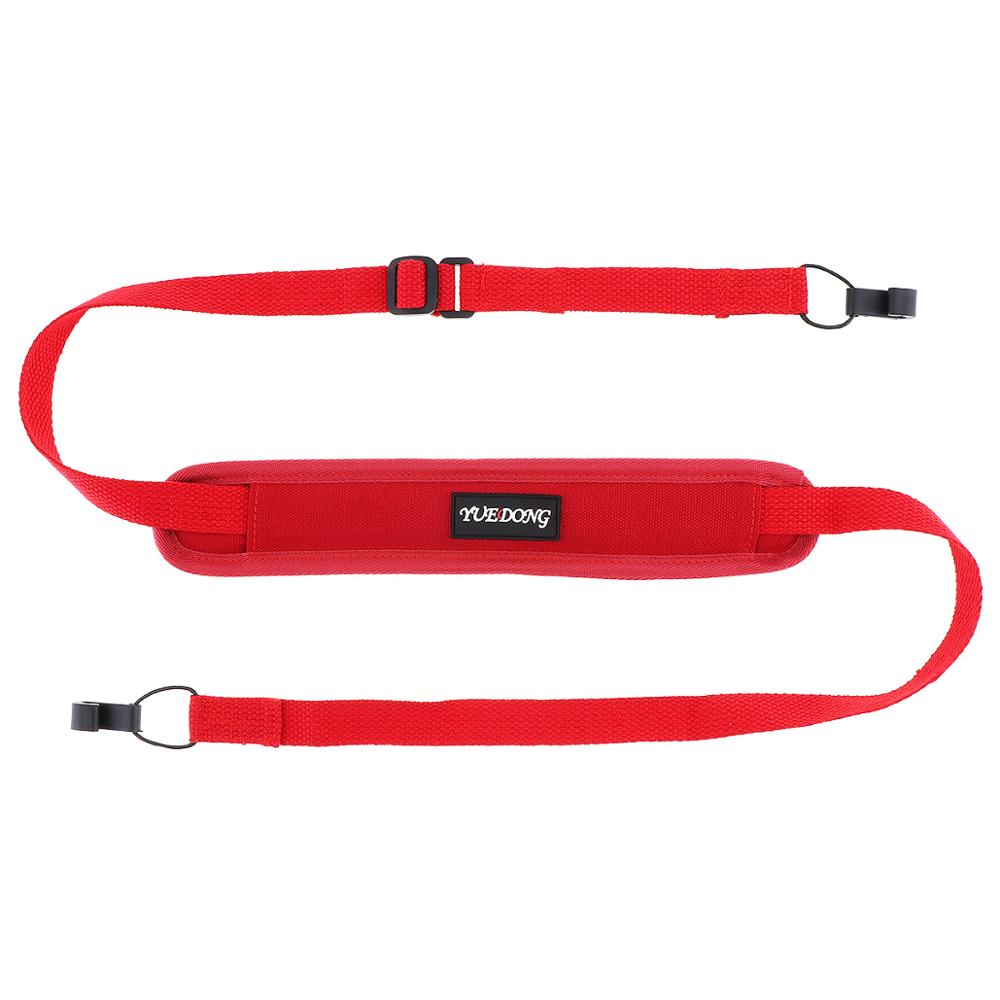 Gitaarband Kleurrijke Ukulele Shoudler Strap Ademend Katoen Punch-Gratis Dubbele Haak Riem: Rood