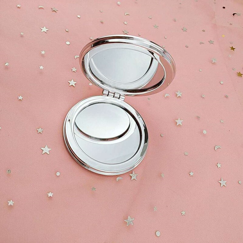Mini Unicorn Makeup Mirror Compact Pocket Mirror Portable Double-Sided Folding Cosmetic Mirror With flowing sparkling sand