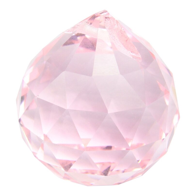 30mm Vintage Crystal Pink Feng Shui Ball: Default Title