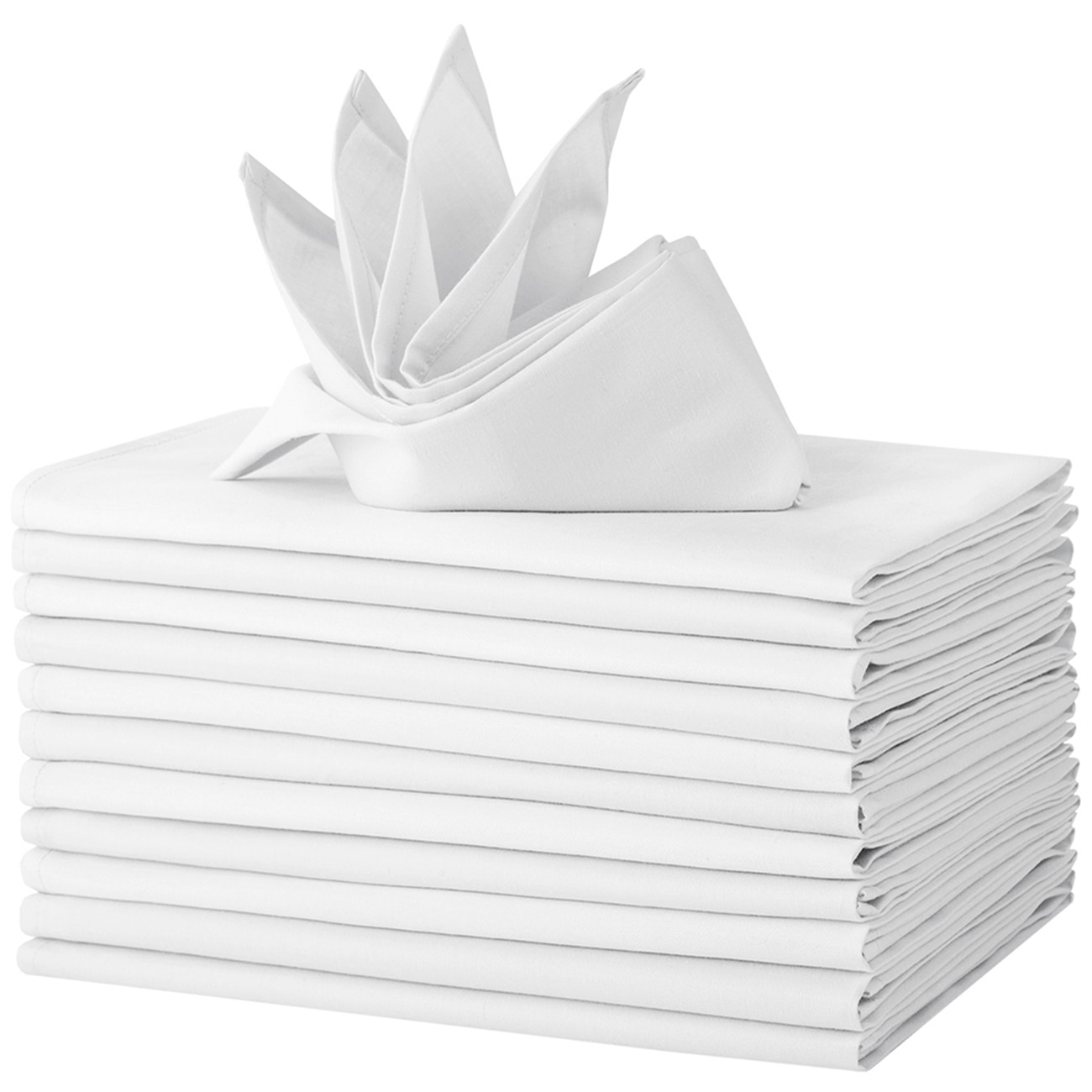 12 Pcs Table Napkins Cotton Napkins 46cm*46cm Napkins Cloth Restaurant Dinner Table Napkin for Wedding Party: White  Napkin