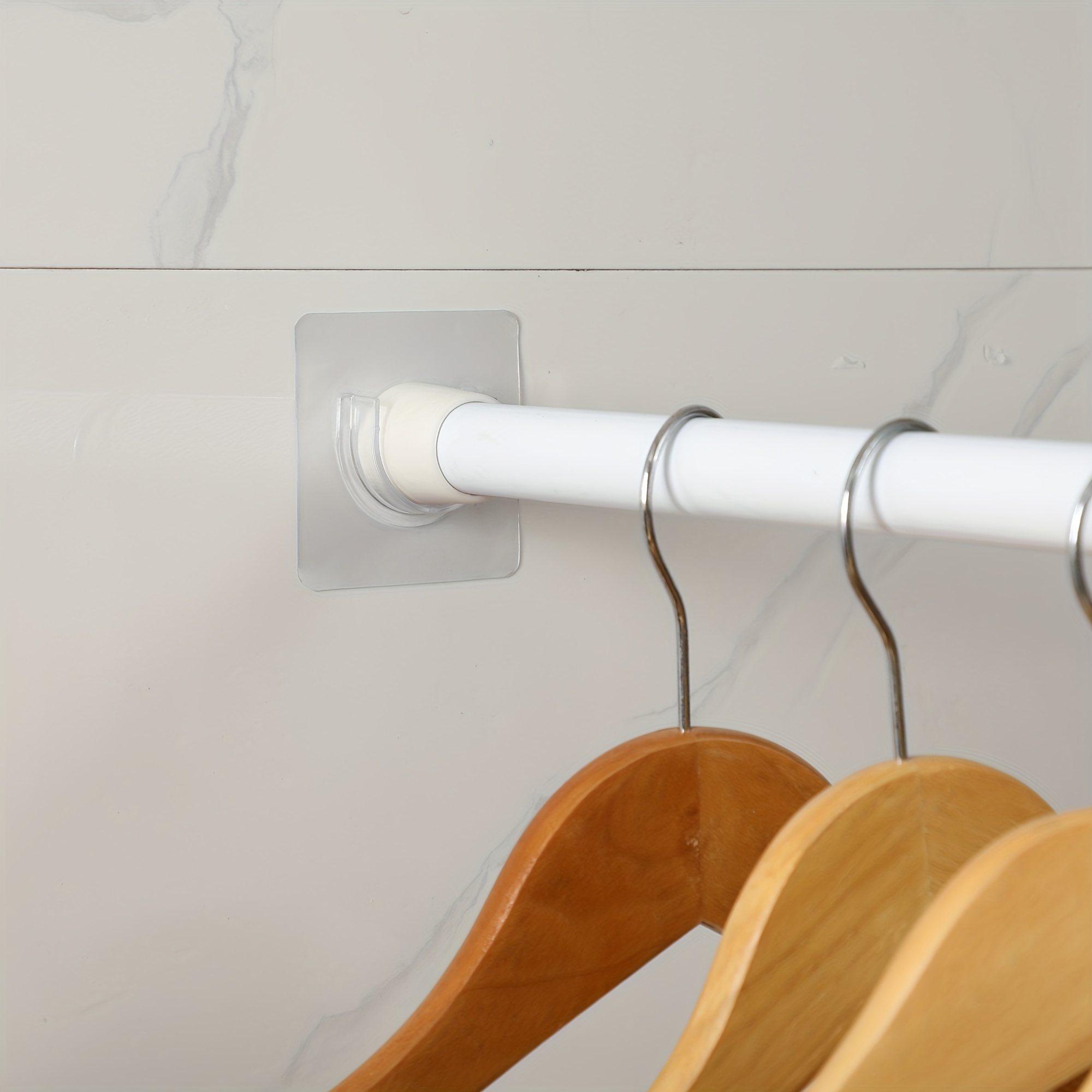 2-10 stücke schlagen-freies Teleskop Stange Halterung Klebstoff Dusche Vorhang Stange Halfter Kein Bohren Dusche Stange Spannung Halfter Starken Haken