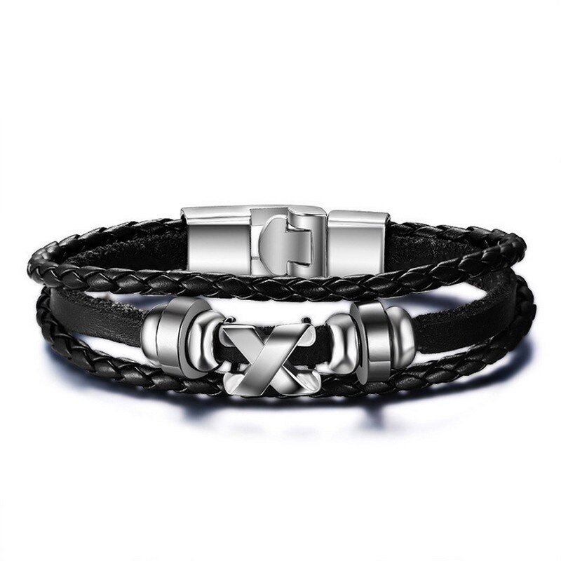 ZORCVENS 2022 Neue Jahrgang rüder Charme Armbinde für Männer Multi-schicht Leder Seil Armbänder Armreifen