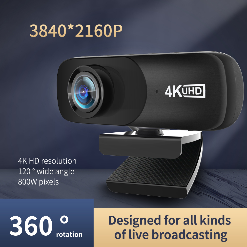 Best C160 2160P Webcam 4K UHD Web Cam 800W Pixels Computer Camera 120 Wide Angle Web Camera with Microphone