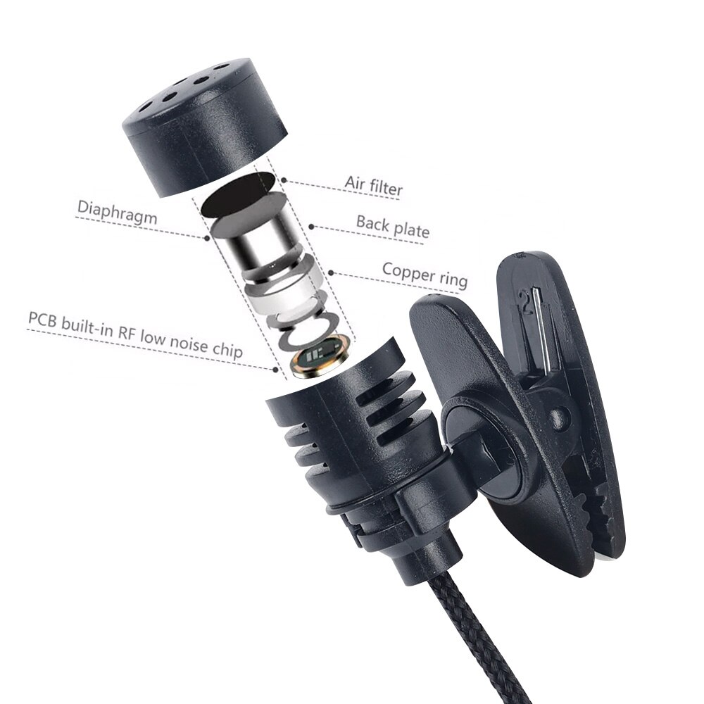 3.5Mm Mini Microfoon Jack Clip-On Revers Mini Microfoon Voor Pc Laptop Notebook Lound Speaker Studio Speech Professionele microfoons