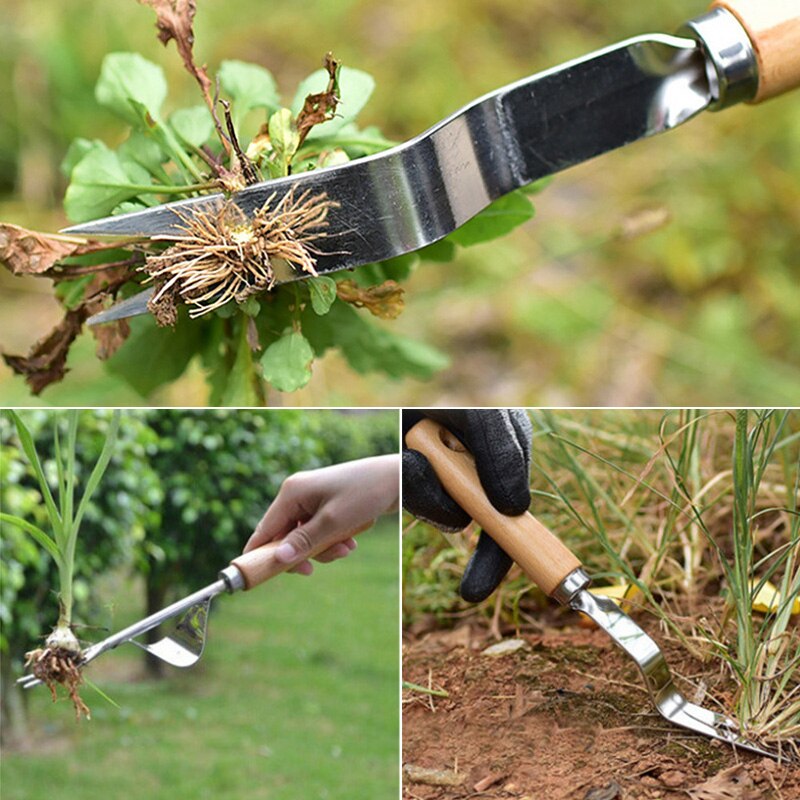 Herramienta de mano para desbrozar y plantar mango de madera para cultivar extractores, utensilios de desbrozadora Manual para jardín