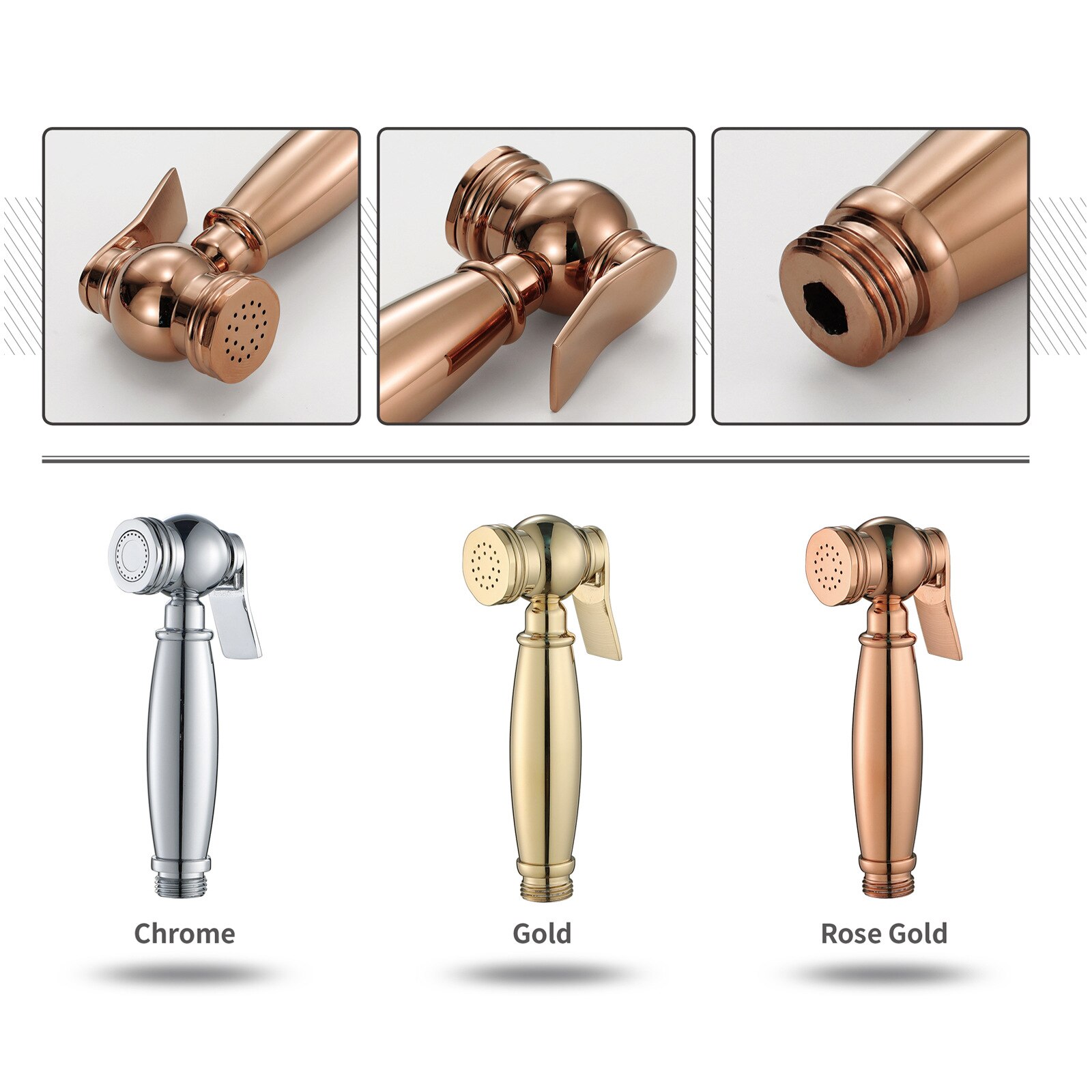 Rose Gold brass Bidet Sprayer hand held toilet bidet spray shattaf set copper bathroom toilet shower head jet set