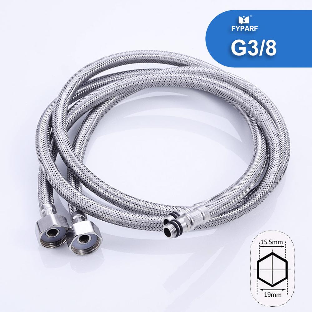 60cm vvs-slange  g1/2 g3/8 g9/16 1 par rustfri stålslange fleksibel koldblander vandhane vandforsyningsrør vvs-materiale: G38