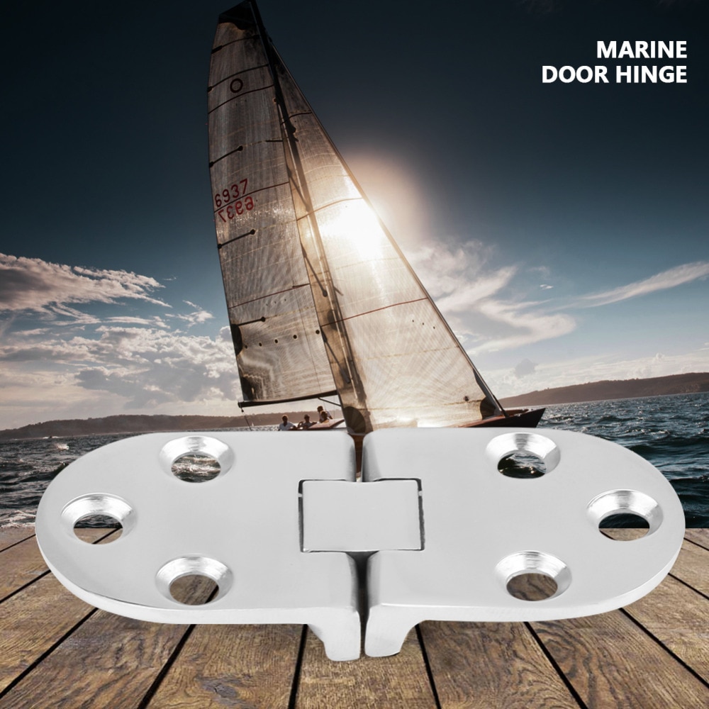 2Pcs Boat 316 Stainless Steel Hinges Stamping Cabinet for Marine Cabin Door 66 * 30mm Flush Door Hatch Compartment Hinges