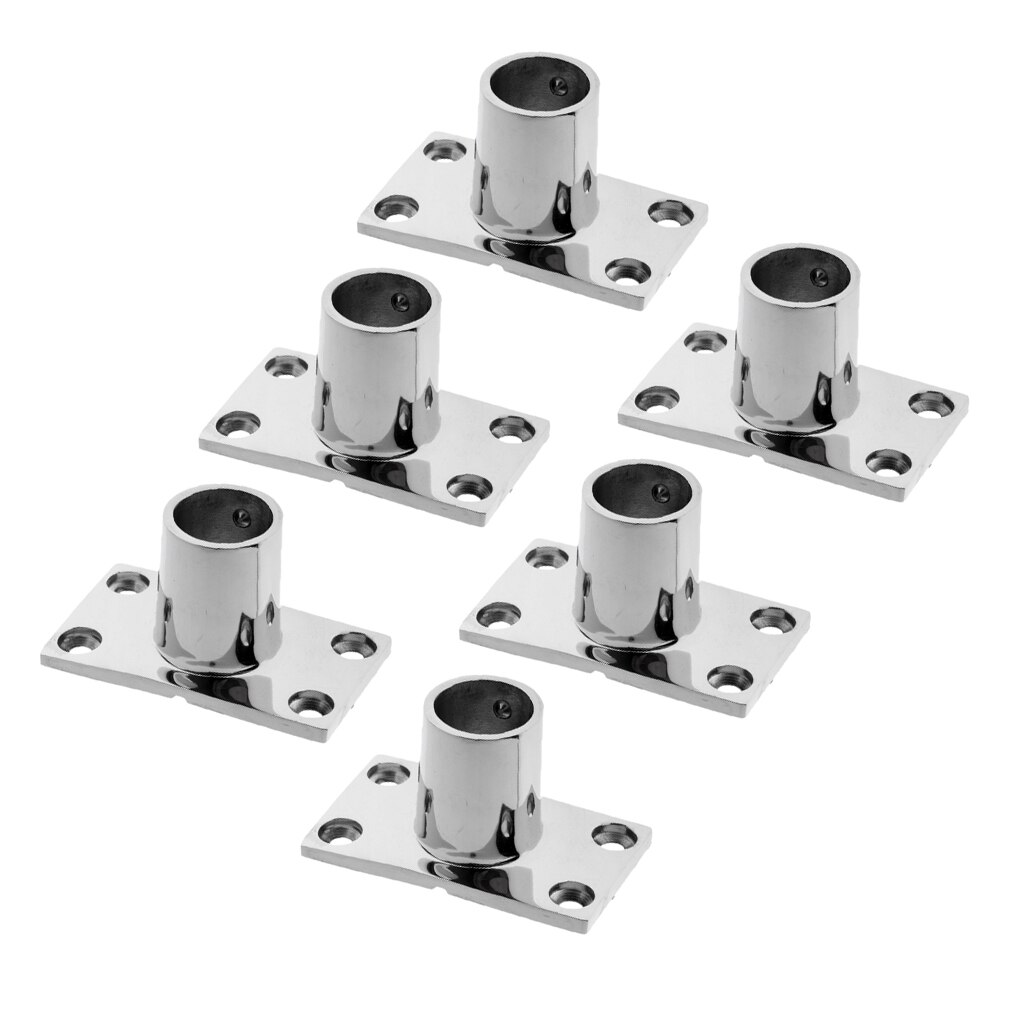 6 Stuks Metalen Marine Boot Dek Hand Rail Montage 90 Graden Voor 25Mm Buis