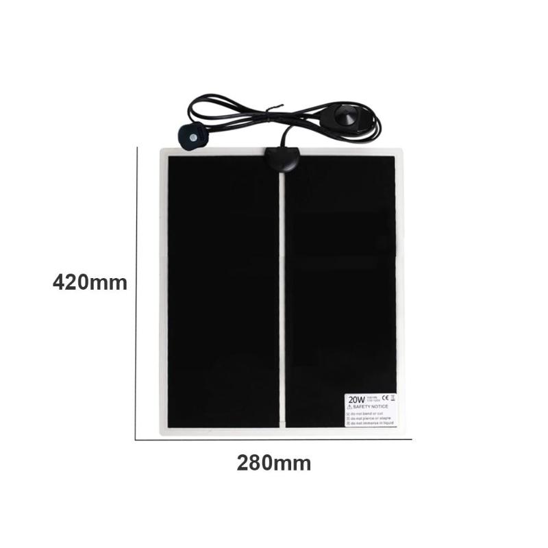 Alfombra de calentador de reptiles con temperatura ajustable con tres especificaciones de 5W 14W 20W manta eléctrica portátil para escalar mascotas: 20 UK